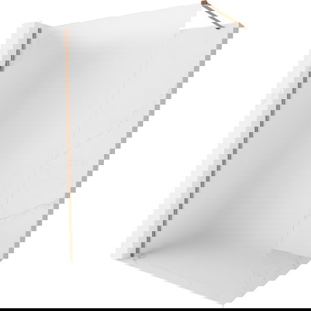 Mexen Kioto-X sprchová stena Walk-in 140 x 200 cm, mrazené 10 mm, ružové zlato - 800-140-101-60-30-X