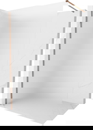 Mexen Kioto-X sprchová stena Walk-in 140 x 200 cm, mrazené 10 mm, ružové zlato - 800-140-101-60-30-X