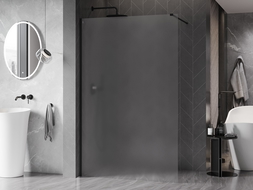 Mexen Kioto-X sprchová stena Walk-in 50 x 200 cm, matná 10 mm, čierna - 800-050-101-70-30-X