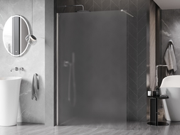 Mexen Kioto-X sprchová stena Walk-in 60 x 200 cm, mrazené 10 mm, brúsený nikel - 800-060-101-97-30-X