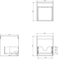 Mexen Box-A korpus skrinky pod umývadlo 40 cm, 1 zásuvka, biely mat - 91AX0-0400-470-1-01