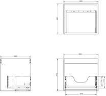 Mexen Box-A korpus skrinky pod umývadlo 50 cm, 1 zásuvka, biely mat - 91AX0-0500-470-1-01