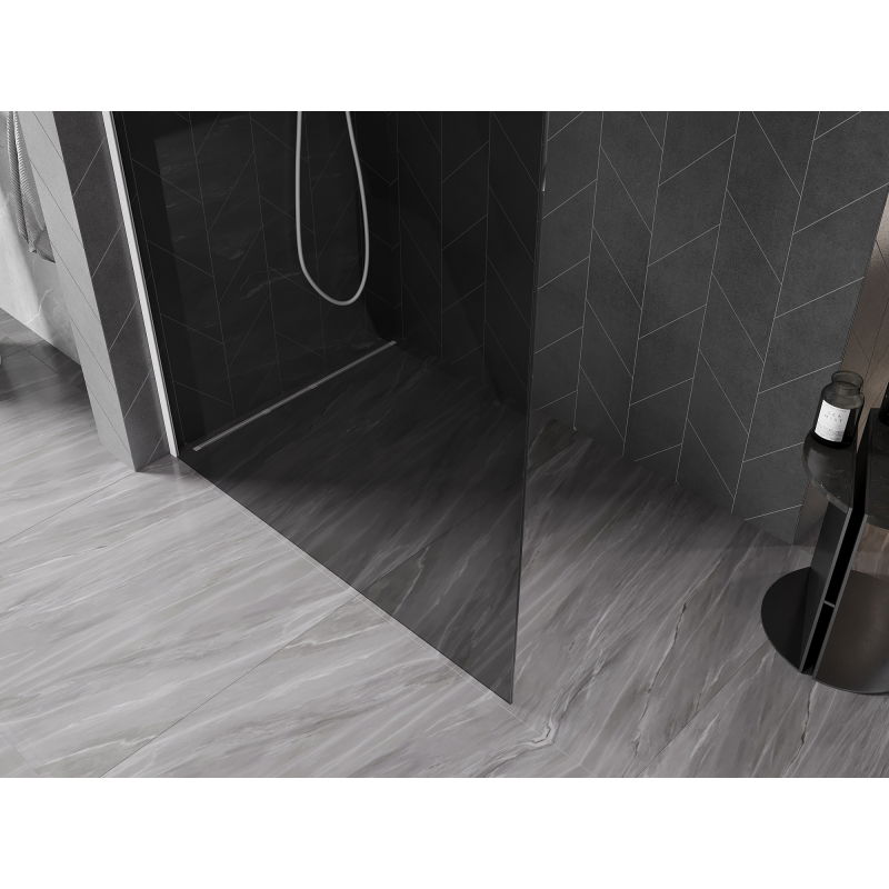 Mexen Kioto-X sprchová stena Walk-in 90 x 200 cm, grafit 10 mm, biela - 800-090-101-20-40-X