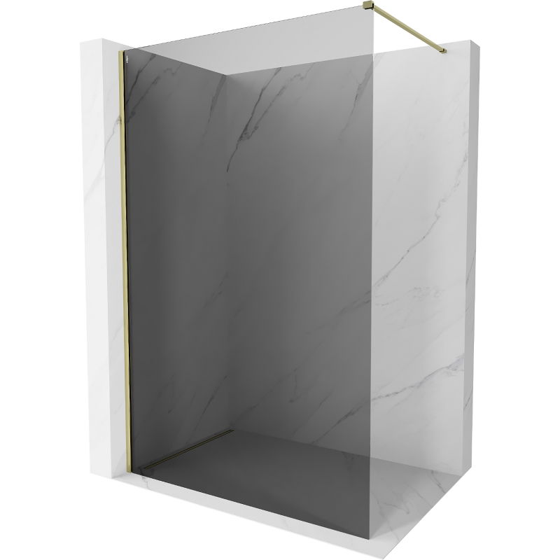 Mexen Kioto-X sprchová stena Walk-in 130 x 200 cm, grafit 10 mm, zlatá - 800-130-101-50-40-X