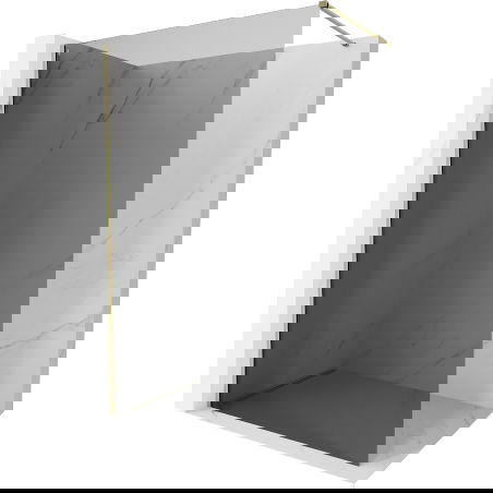 Mexen Kioto-X sprchová stena Walk-in 130 x 200 cm, grafit 10 mm, zlatá - 800-130-101-50-40-X