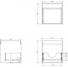 Mexen Box-A korpus skrinky pod umývadlo 45 cm, 1 zásuvka, grafit matný - 91AX0-0450-470-1-66
