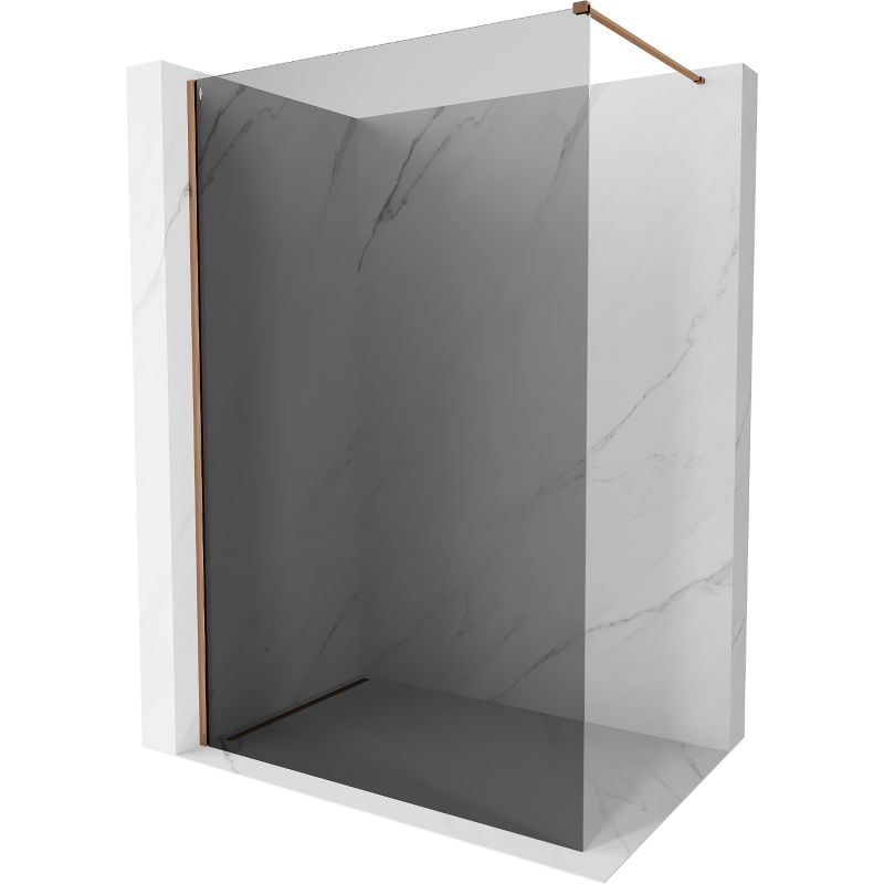 Mexen Kioto-X sprchová stena Walk-in 70 x 200 cm, grafit 10 mm, ružové zlato - 800-070-101-60-40-X