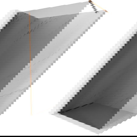 Mexen Kioto-X sprchová stena Walk-in 100 x 200 cm, grafit 10 mm, ružové zlato - 800-100-101-60-40-X