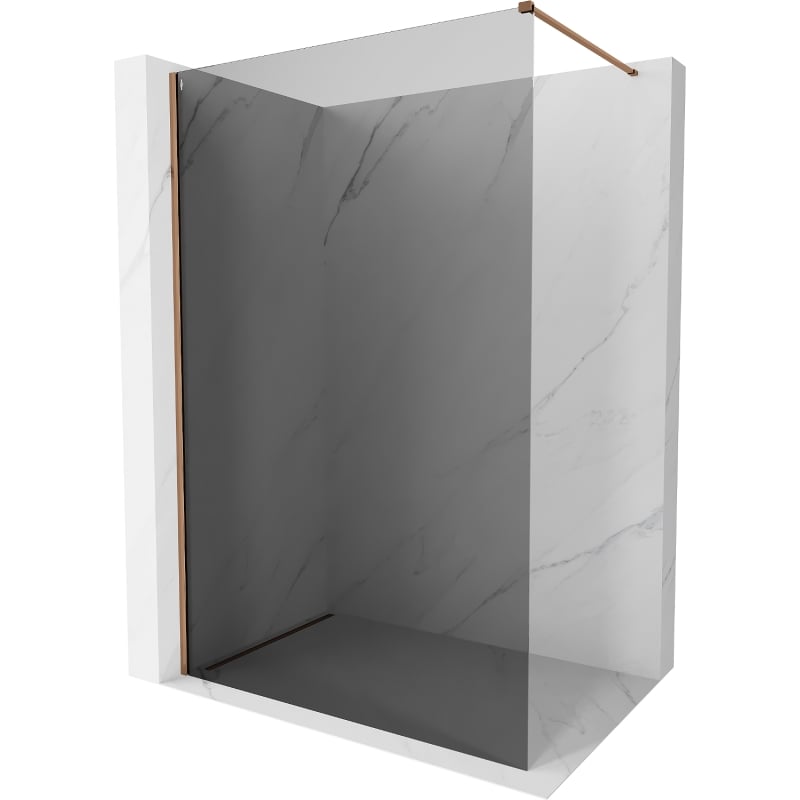 Mexen Kioto-X sprchová stena Walk-in 110 x 200 cm, grafit 10 mm, ružové zlato - 800-110-101-60-40-X