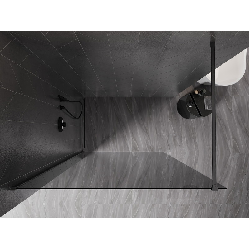 Mexen Kioto-X sprchová stena Walk-in 60 x 200 cm, grafit 10 mm, gun grey brúsená - 800-060-101-66-40-X