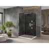 Mexen Omega posuvná sprchová kabína 100 x 70 cm, grafit, chróm + sprchová vanička Flat, biela - 825-100-070-01-40-4010