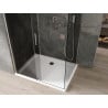 Mexen Omega posuvná sprchová kabína 100 x 70 cm, grafit, chróm + sprchová vanička Flat, biela - 825-100-070-01-40-4010