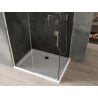 Mexen Omega posuvná sprchová kabína 100 x 70 cm, grafit, chróm + sprchová vanička Flat, biela - 825-100-070-01-40-4010