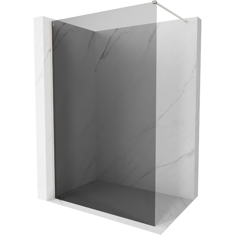 Mexen Kioto-X sprchová stena Walk-in 100 x 200 cm, grafitová 10 mm, kartáčovaný nikel - 800-100-101-97-40-X