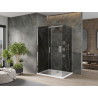 Mexen Omega posuvná sprchová kabína 110 x 70 cm, grafit, chróm + vanička Flat, biela - 825-110-070-01-40-4010