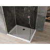 Mexen Omega sprchový kút posuvný 110 x 100 cm, grafit, chróm + vanička Flat, biela - 825-110-100-01-40-4010