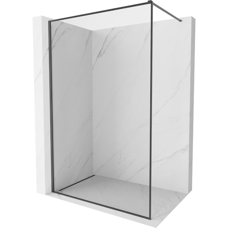 Mexen Kioto-XF Sprchová stena Walk-in s rámom 100 x 202 cm, priehľadná 10 mm, brúsená zbraň šedej farby