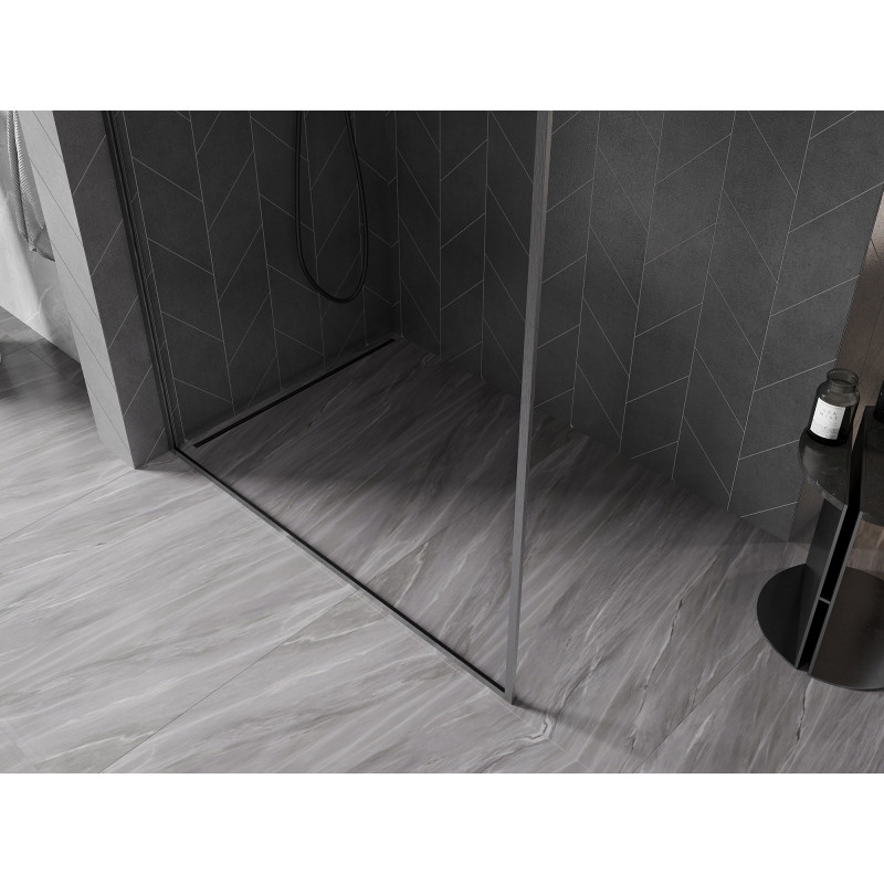 Mexen Kioto-XF sprchová stena Walk-in s rámom 160 x 202 cm, transparentná 10 mm, brúsená gun gray - 800-160-104-66-00-X