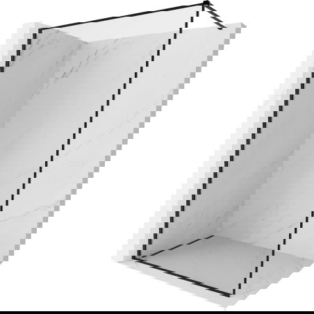 Mexen Kioto-XF sprchová stena Walk-in s rámom 100 x 202 cm, transparentná 10 mm, čierna - 800-100-104-70-00-X