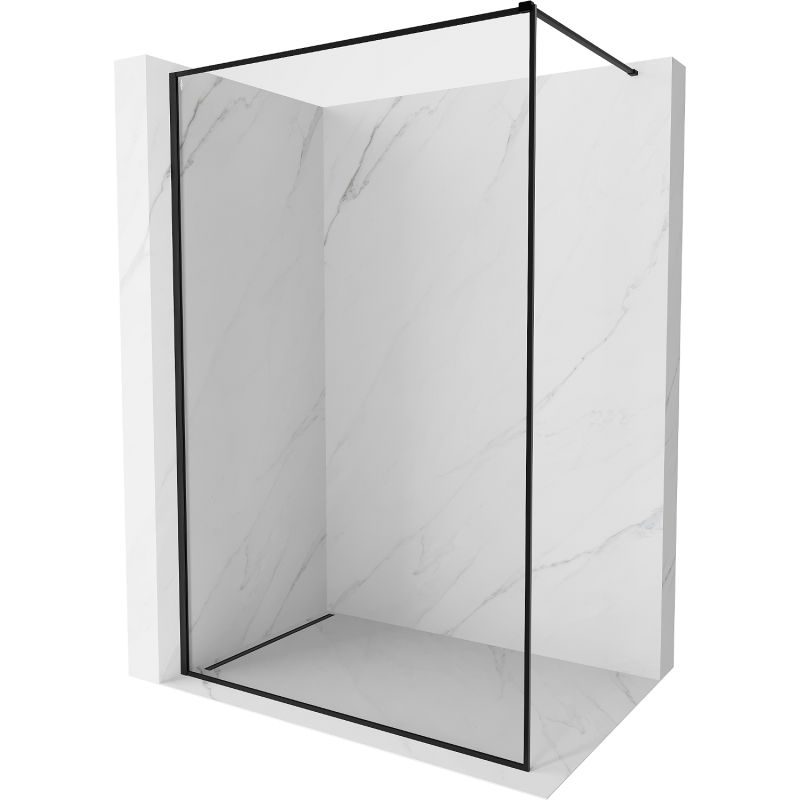 Mexen Kioto-XF sprchová stena Walk-in s rámom 110 x 202 cm, transparentná 10 mm, čierna - 800-110-104-70-00-X
