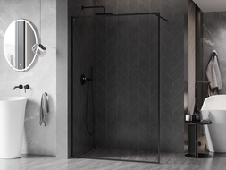 Mexen Kioto-XF sprchová stena Walk-in s rámom 140 x 202 cm, transparentná 10 mm, čierna - 800-140-104-70-00-X