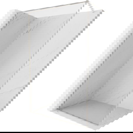 Mexen Kioto-XF sprchová stena Walk-in s rámom 140 x 202 cm, transparentná 10 mm, kartáčovaný nikel - 800-140-104-97-00-X