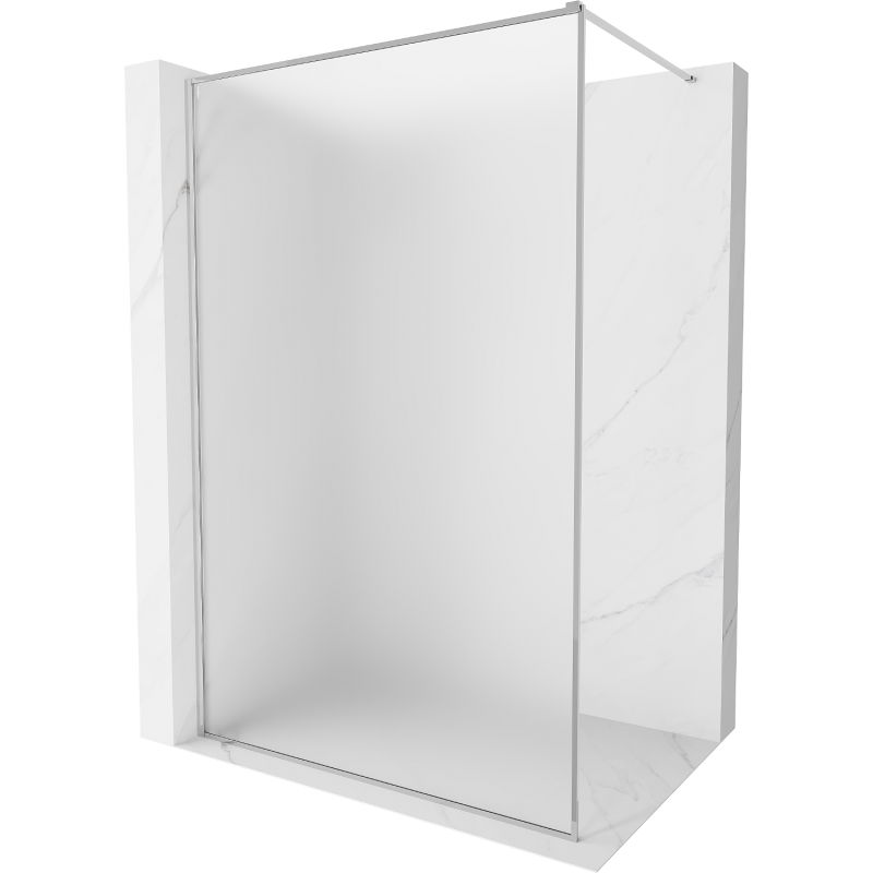 Mexen Kioto-XF sprchová stena Walk-in s rámom 100 x 202 cm, mrazivý 10 mm, chróm - 800-100-104-01-30-X