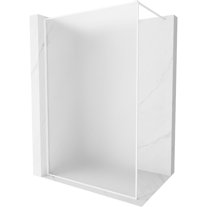 Mexen Kioto-XF sprchová stena Walk-in s rámom 100 x 202 cm, mráz 10 mm, biela - 800-100-104-20-30-X