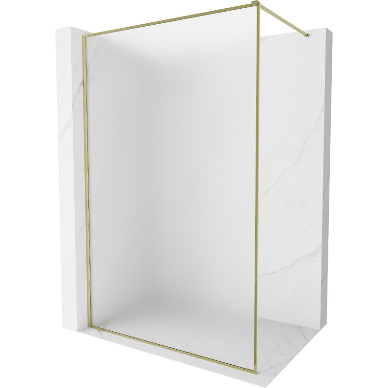 Mexen Kioto-XF sprchová stena Walk-in s rámom 70 x 202 cm, mrazené 10 mm, zlatá - 800-070-104-50-30-X