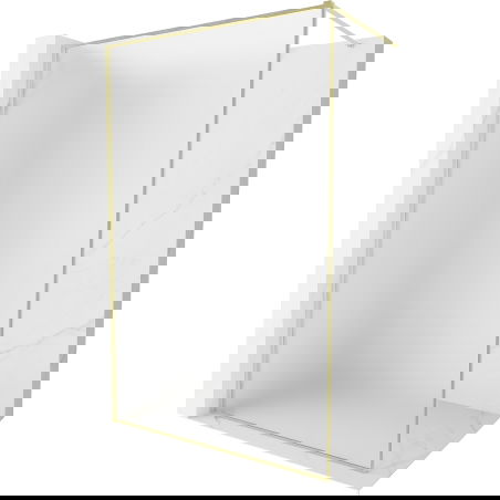 Mexen Kioto-XF sprchová priečka Walk-in s rámom 120 x 202 cm, matné sklo 10 mm, zlatá brúsená - 800-120-104-55-30-X