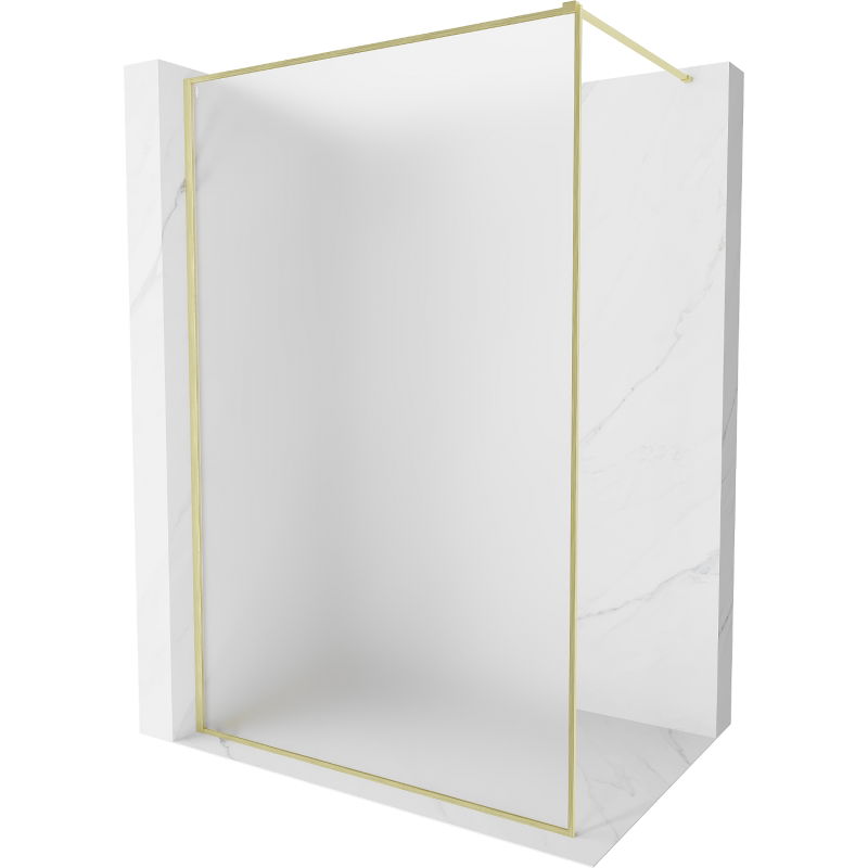 Mexen Kioto-XF sprchová stena Walk-in s rámom 130 x 202 cm, matné 10 mm, zlatá kartáčovaná - 800-130-104-55-30-X