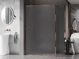 Mexen Kioto-XF sprchová stena Walk-in s rámom 60 x 202 cm, matný 10 mm, ružové zlato - 800-060-104-60-30-X