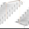 Mexen Kioto-XF sprchová stena Walk-in s rámom 90 x 202 cm, mrazené sklo 10 mm, ružové zlato - 800-090-104-60-30-X