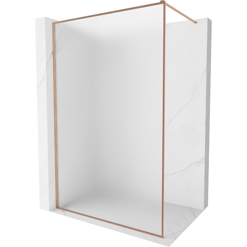 Mexen Kioto-XF sprchová stena Walk-in s rámom 120 x 202 cm, matné sklo 10 mm, brúsená meď - 800-120-104-65-30-X