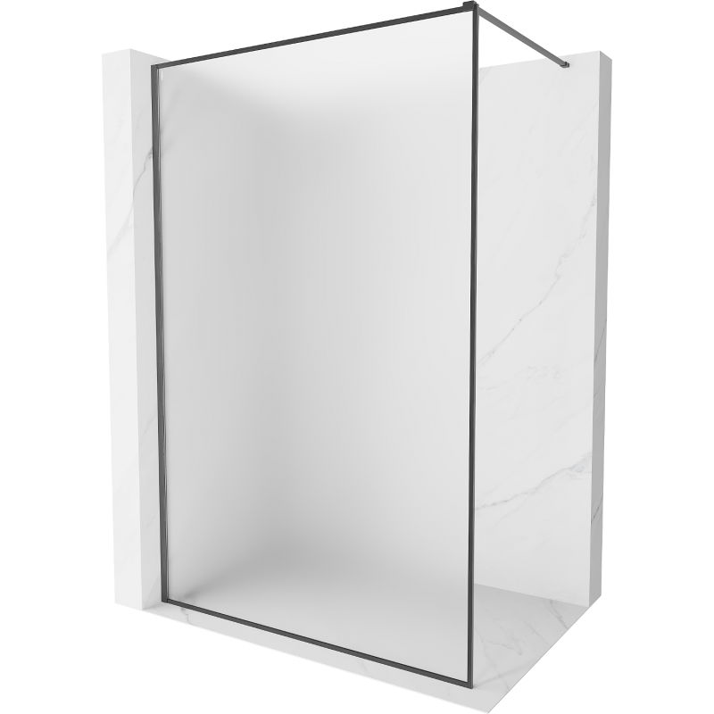 Mexen Kioto-XF sprchová stena Walk-in s rámom 70 x 202 cm, námraza 10 mm, gun gray brusené - 800-070-104-66-30-X
