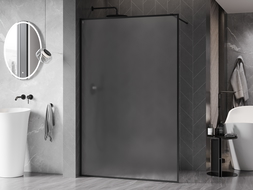 Mexen Kioto-XF sprchová stena Walk-in s rámom 150 x 202 cm, mrazené 10 mm, čierna - 800-150-104-70-30-X