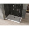 Mexen Omega posuvná sprchová kabína 130 x 70 cm, grafit, chróm + vanička Flat, biela - 825-130-070-01-40-4010