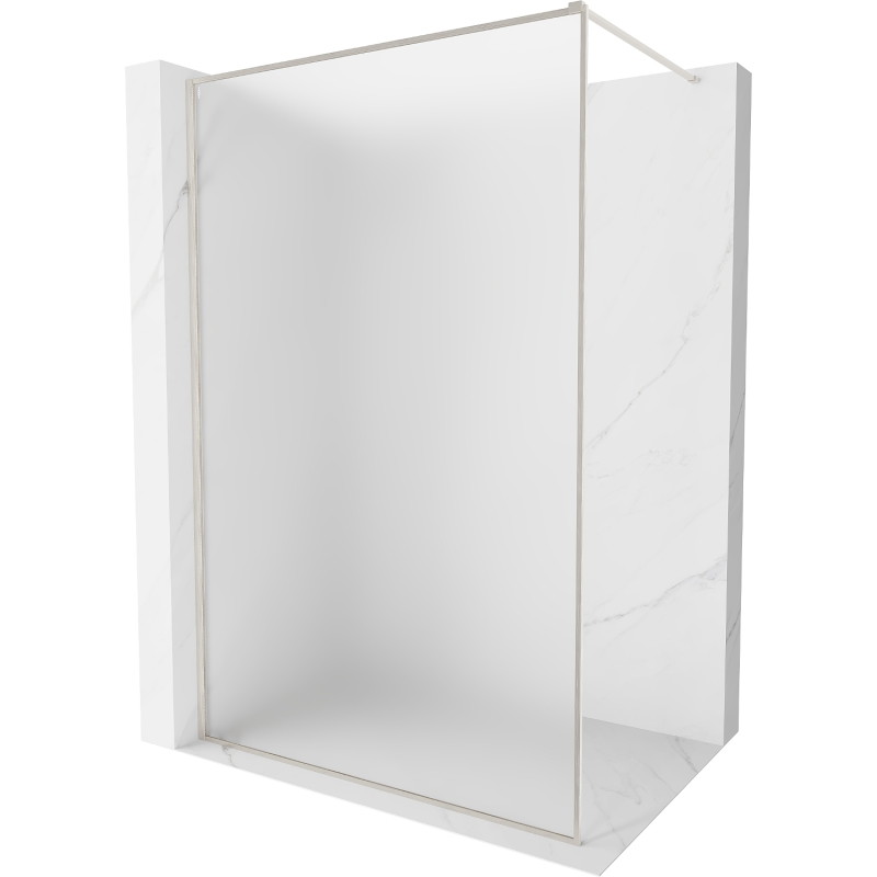 Mexen Kioto-XF sprchová stena Walk-in s rámom 90 x 202 cm, mrazivá 10 mm, kartáčovaný nikel - 800-090-104-97-30-X