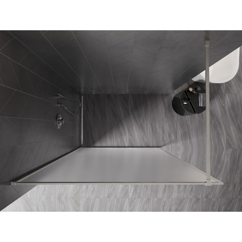 Mexen Kioto-XF sprchová stena Walk-in s rámom 90 x 202 cm, mrazivá 10 mm, kartáčovaný nikel - 800-090-104-97-30-X
