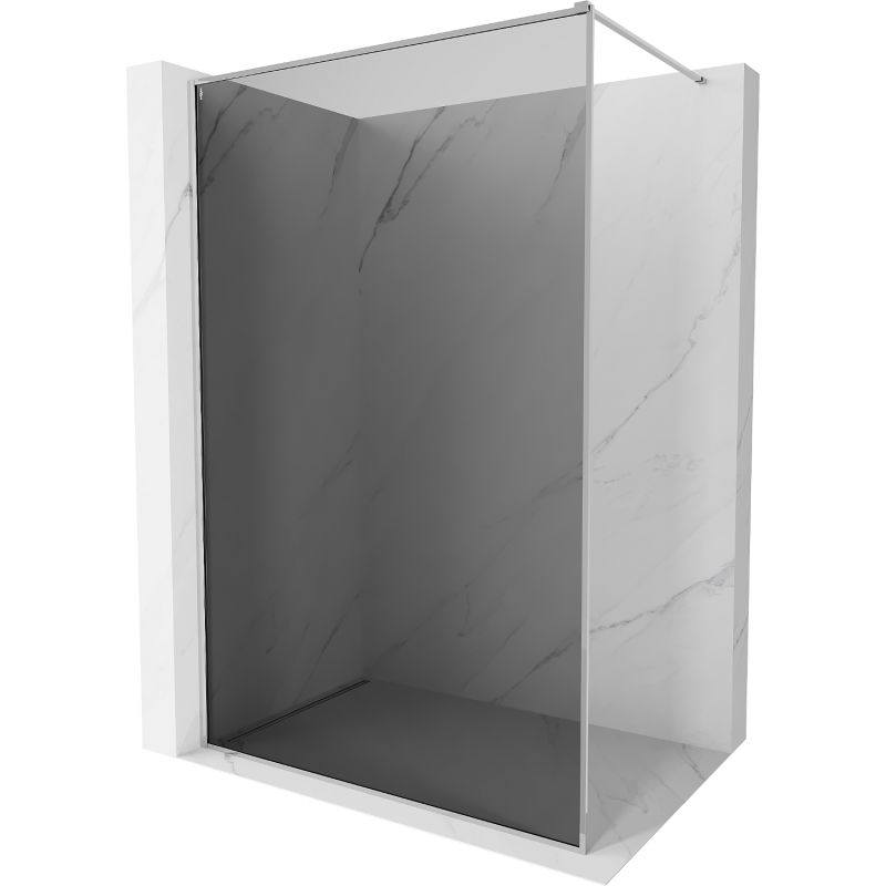 Mexen Kioto-XF sprchová stena Walk-in s rámom 140 x 202 cm, grafit 10 mm, chróm - 800-140-104-01-40-X