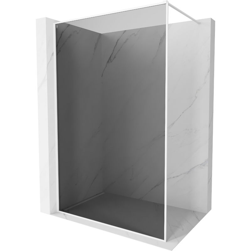 Mexen Kioto-XF sprchová stena Walk-in s rámom 70 x 202 cm, grafit 10 mm, biela - 800-070-104-20-40-X