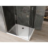 Mexen Omega posuvná sprchová kabína 130 x 80 cm, grafit, chróm + sprchová vanička Flat, biela - 825-130-080-01-40-4010