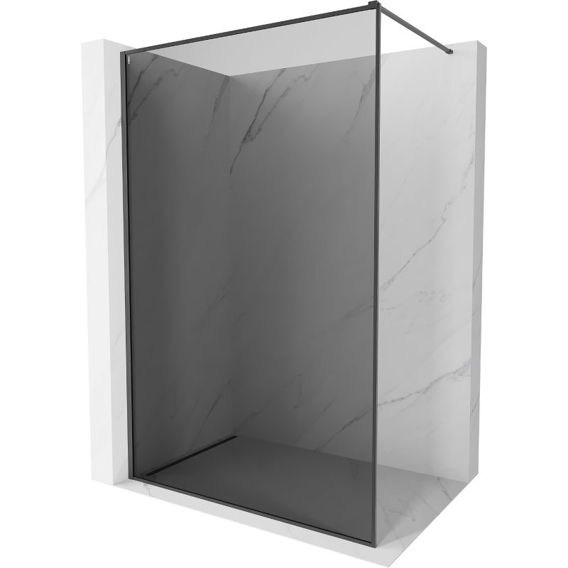 Mexen Kioto-XF sprchová stena Walk-in s rámom 100 x 202 cm, grafit 10 mm, brúsený gun gray - 800-100-104-66-40-X