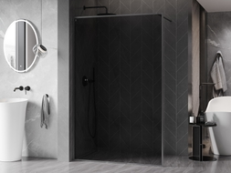 Mexen Kioto-XF sprchová stena Walk-in s rámom 120 x 202 cm, grafit 10 mm, kartáčovaná gun gray - 800-120-104-66-40-X