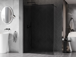 Mexen Kioto-XF sprchová stena Walk-in s rámom 140 x 202 cm, grafit 10 mm, čierna - 800-140-104-70-40-X