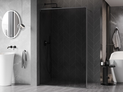 Mexen Kioto-XF sprchová stena Walk-in s rámom 100 x 202 cm, grafit 10 mm, zbraňový kov - 800-100-104-95-40-X