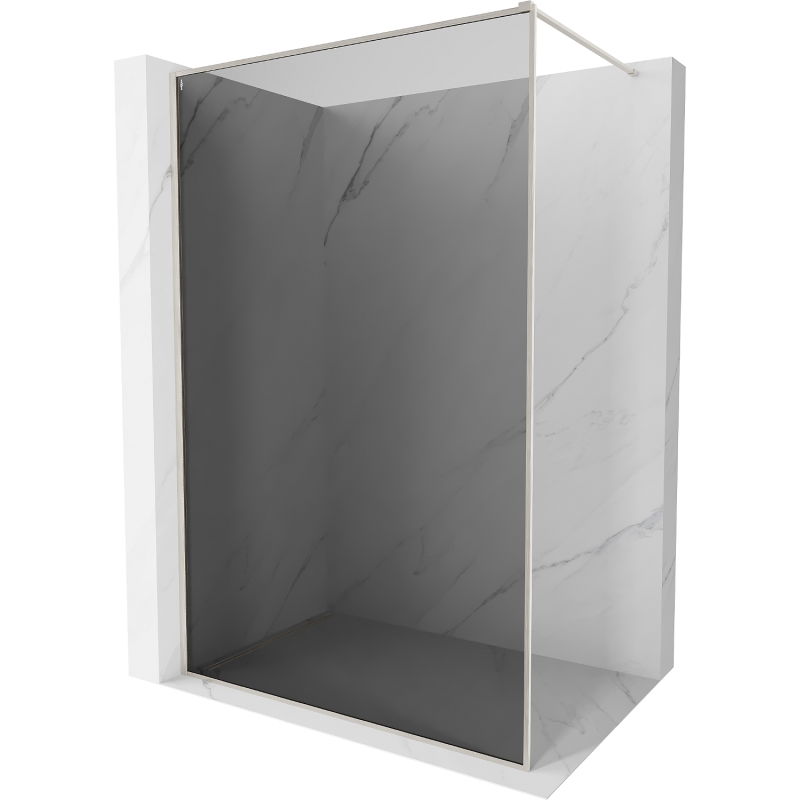 Mexen Kioto-XF sprchová stena Walk-in s rámom 50 x 202 cm, grafit 10 mm, kartáčovaný nikel - 800-050-104-97-40-X
