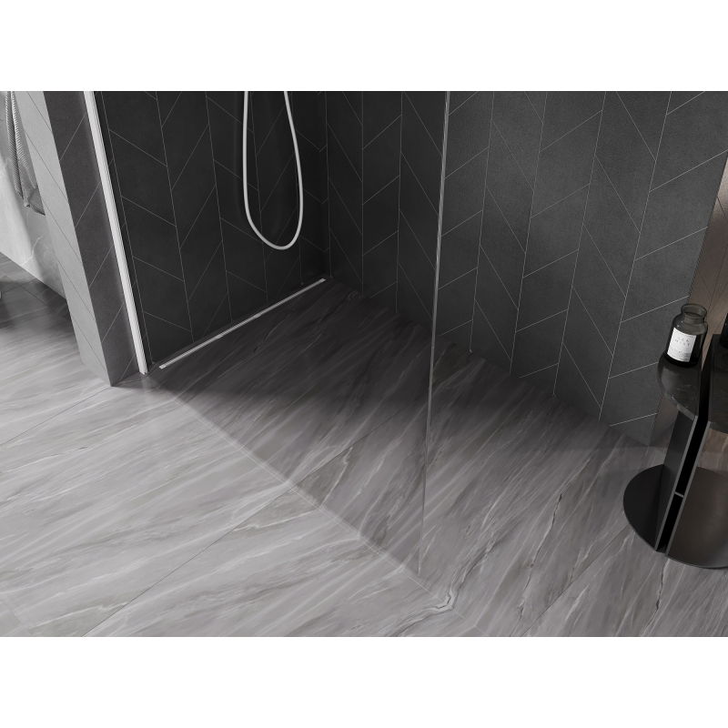 Mexen Kioto-X L sprchová stena Walk-in 120 x 200 cm, transparentná 10 mm, biela - 800-120-107-20-00-X