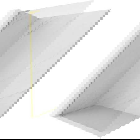 Mexen Kioto-X L sprchová stena Walk-in 60 x 200 cm, transparentná 10 mm, zlatá kefová - 800-060-107-55-00-X