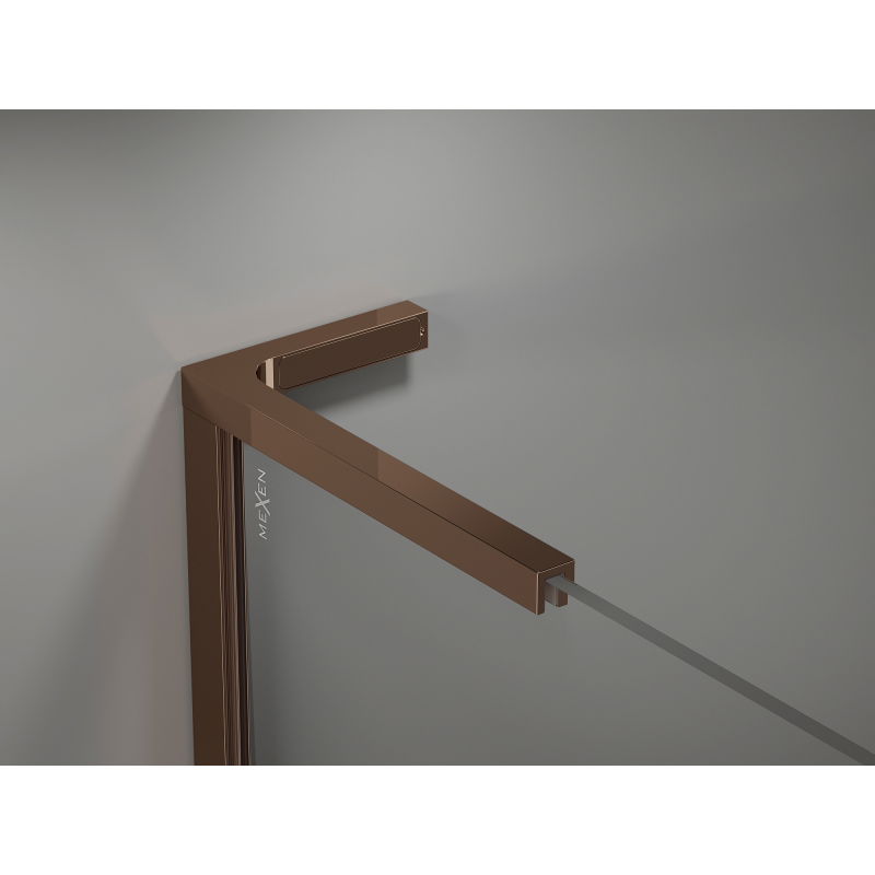 Mexen Kioto-X L sprchová zástena Walk-in 120 x 200 cm, transparentná 10 mm, ružové zlato - 800-120-107-60-00-X